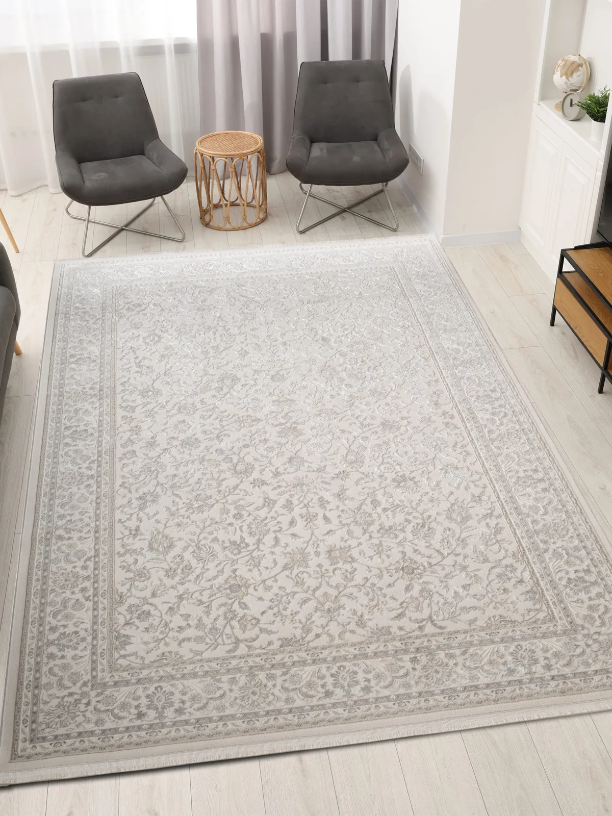 Классический ковер MARDIN 27405A - BEIGE / GRAY Heat-set Турция