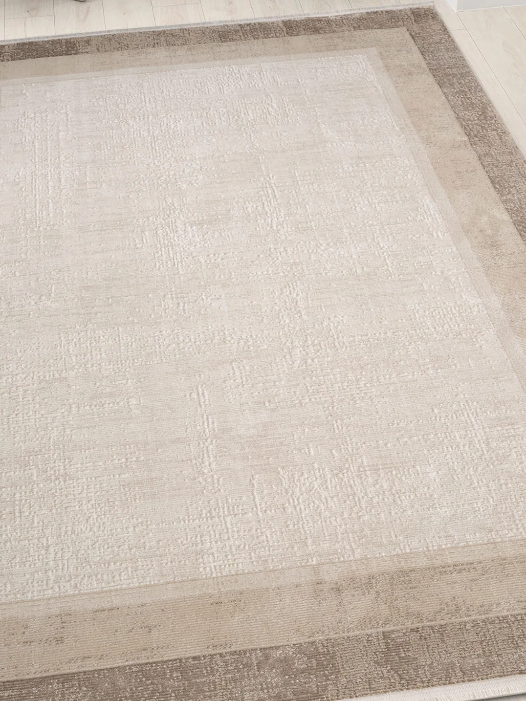 Минимализм ковер MARDIN 27466A - BEIGE / D.BEIGE Heat-set Турция