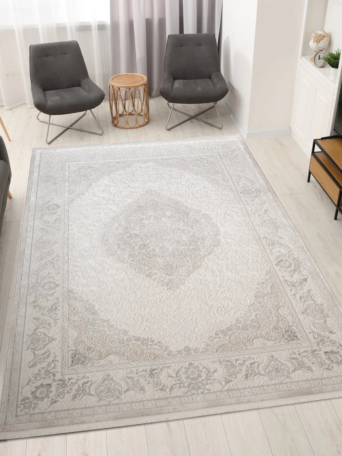 Классический ковер MARDIN 27387B - BEIGE / GRAY Heat-set Турция