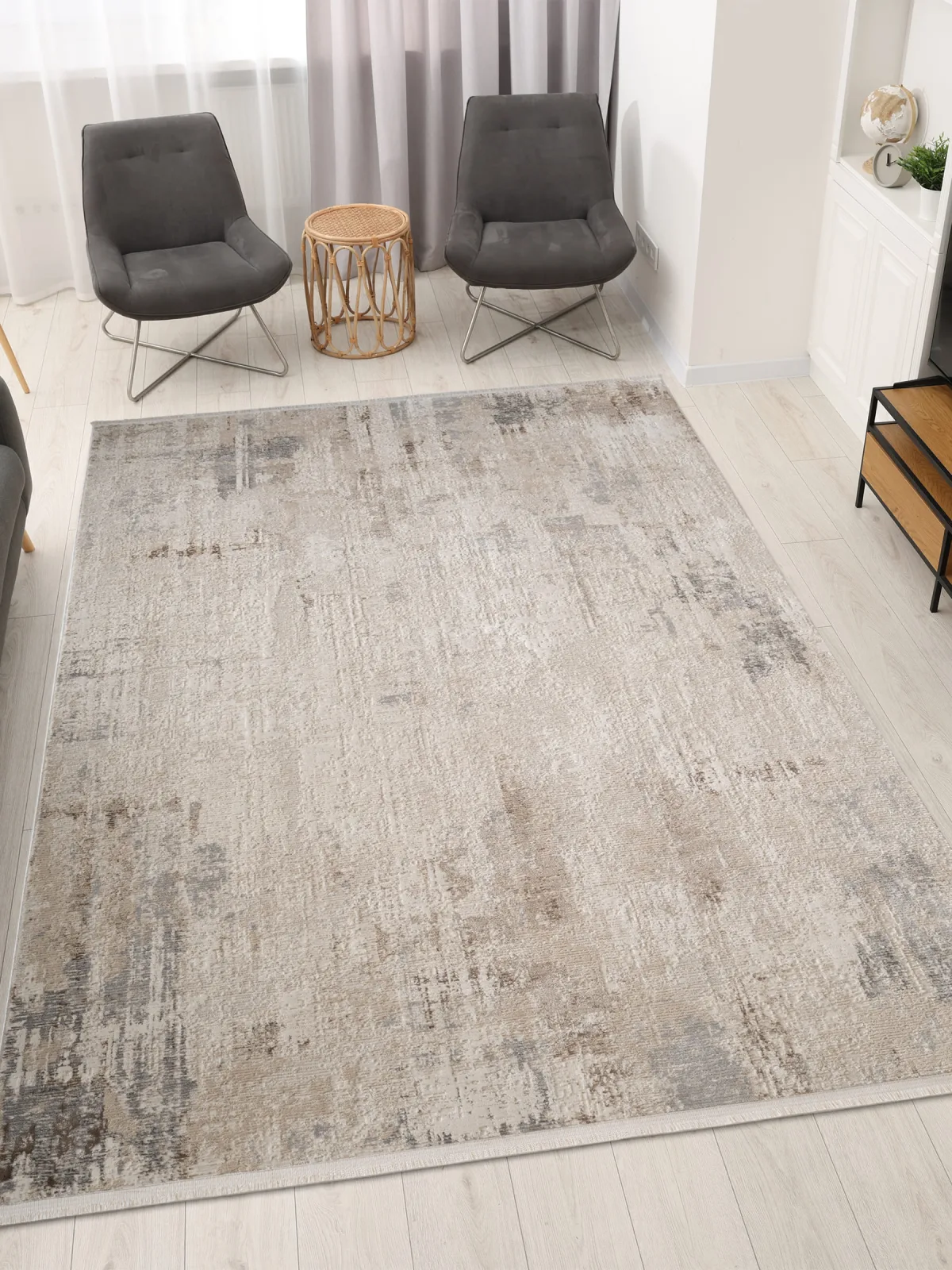 Современный ковер MARDIN 27463B - GRAY / BEIGE Heat-set Турция