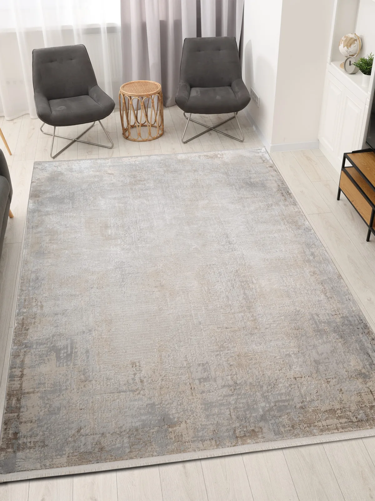 Современный ковер MARDIN 27399B - GRAY / BEIGE Heat-set Турция