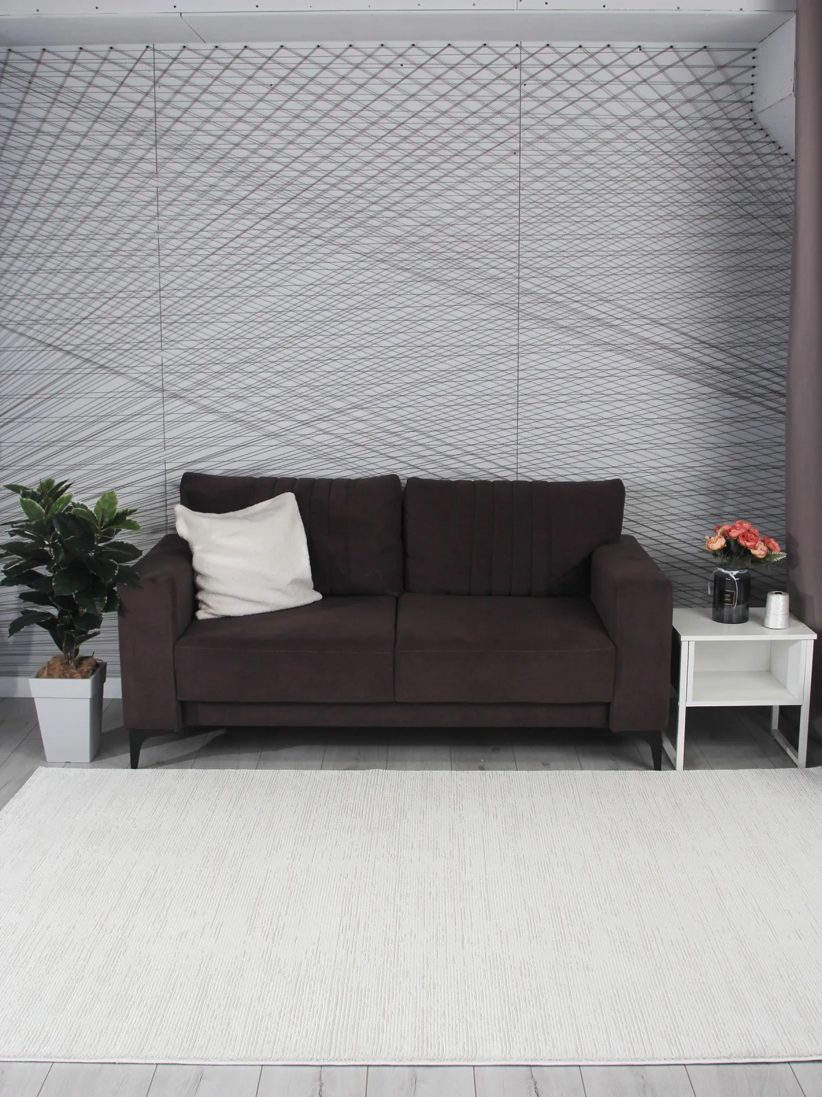 Минимализм ковер NENSI GL091W - WHITE / WHITE Heat-set Турция