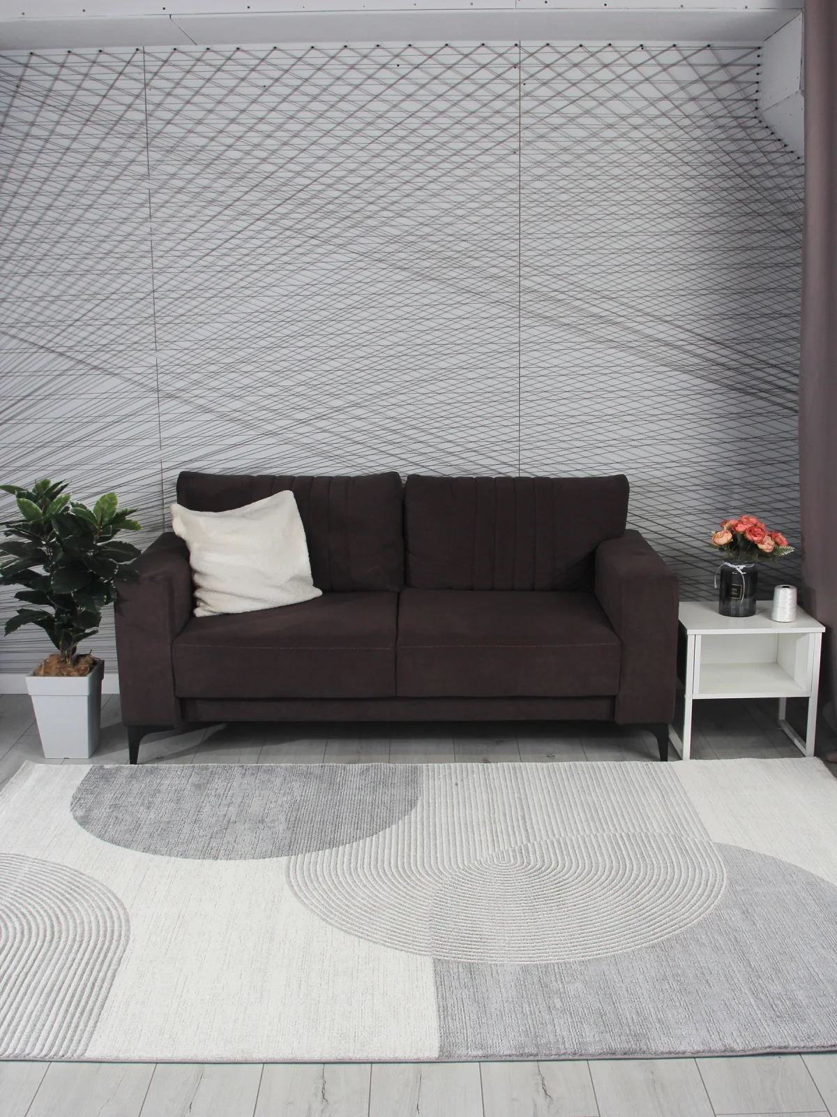 Современный ковер NENSI GL235G - GREY / GREY Heat-set Турция