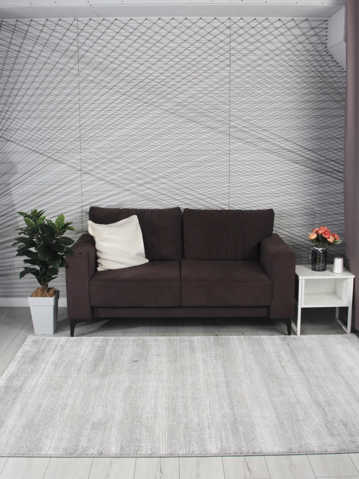 Современный ковер NENSI GL092G - GREY / GREY Heat-set Турция