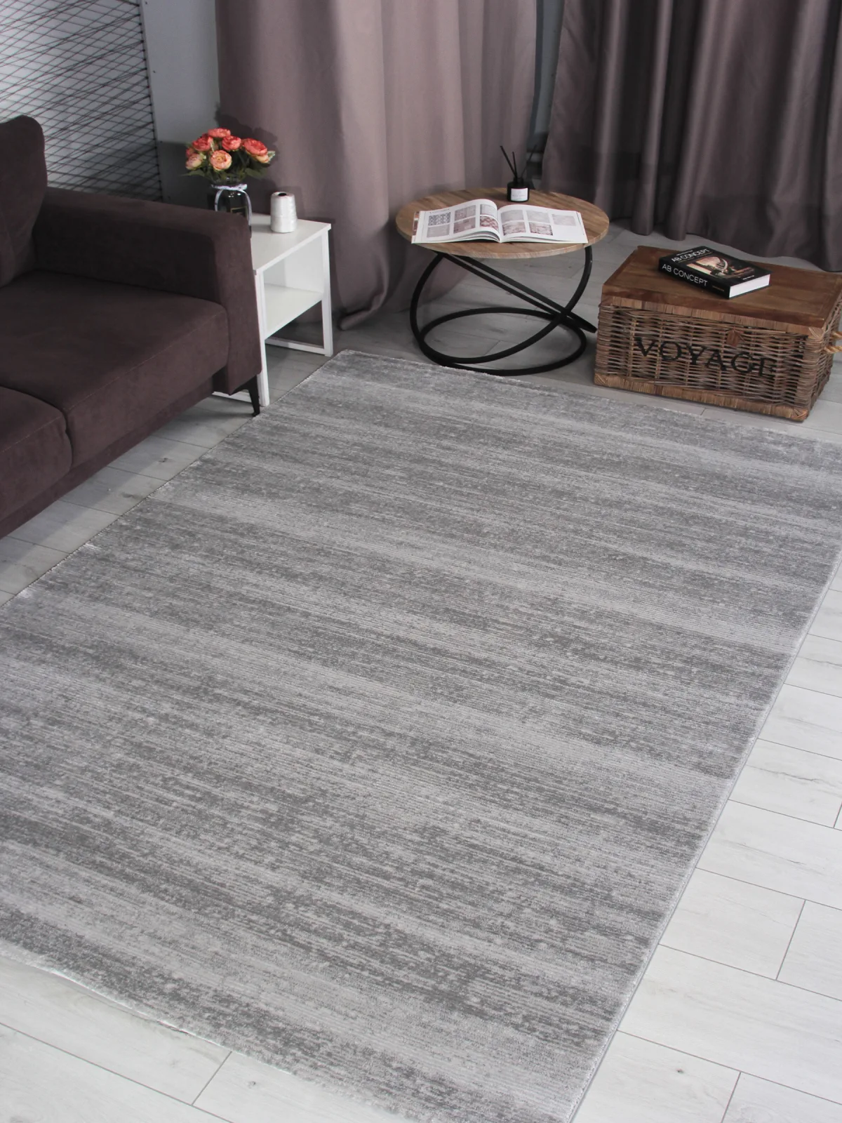 Современный ковер NENSI GL092G - GREY / GREY Heat-set Турция