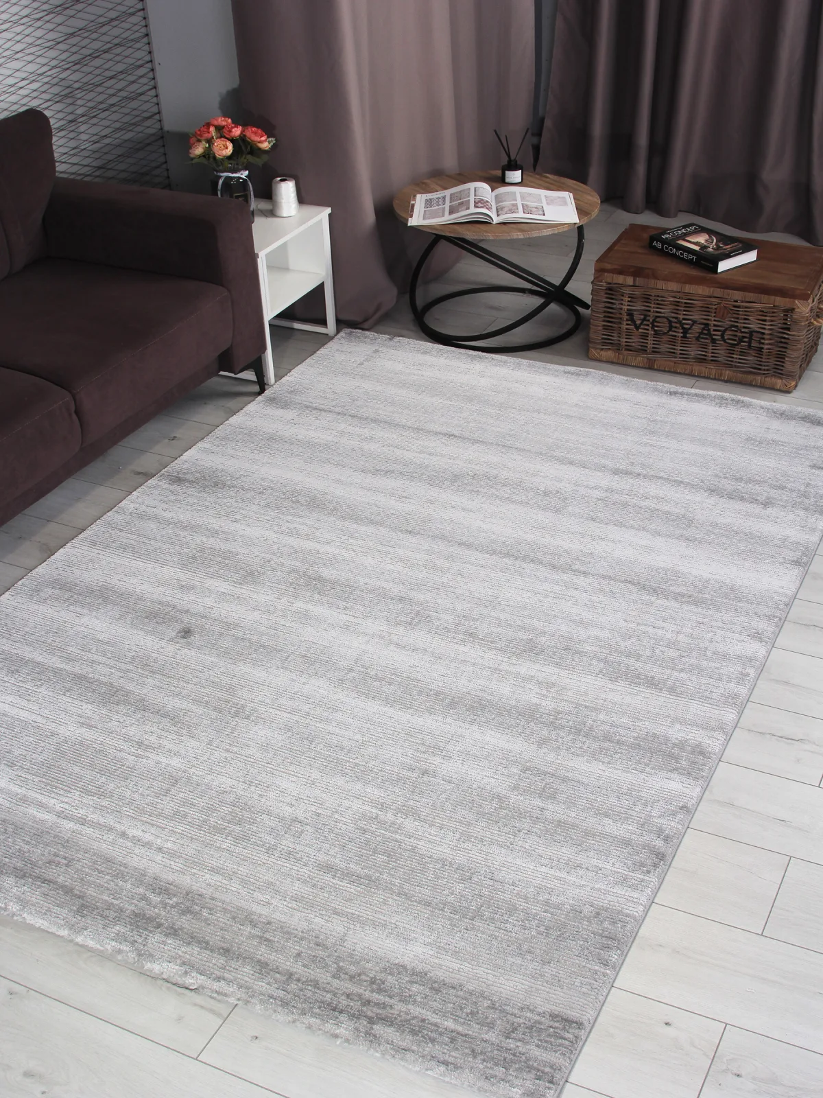 Современный ковер NENSI GL092G - GREY / GREY Heat-set Турция