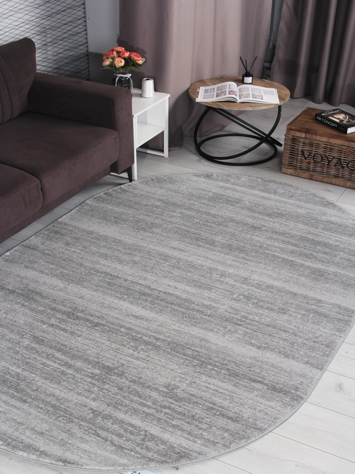 Ковер NENSI GL092G - GREY / GREY Heat-set Турция