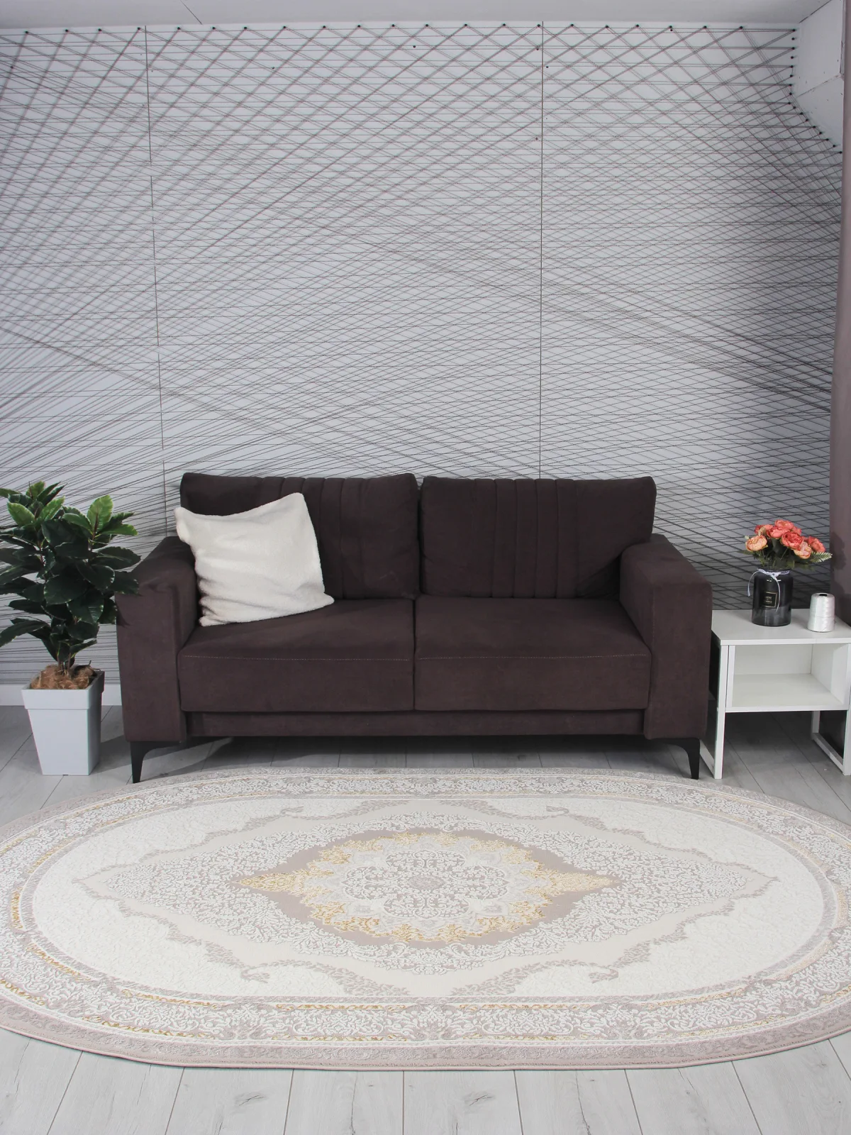 Классический ковер NENSI GL193A - BROWN / BROWN Heat-set Турция