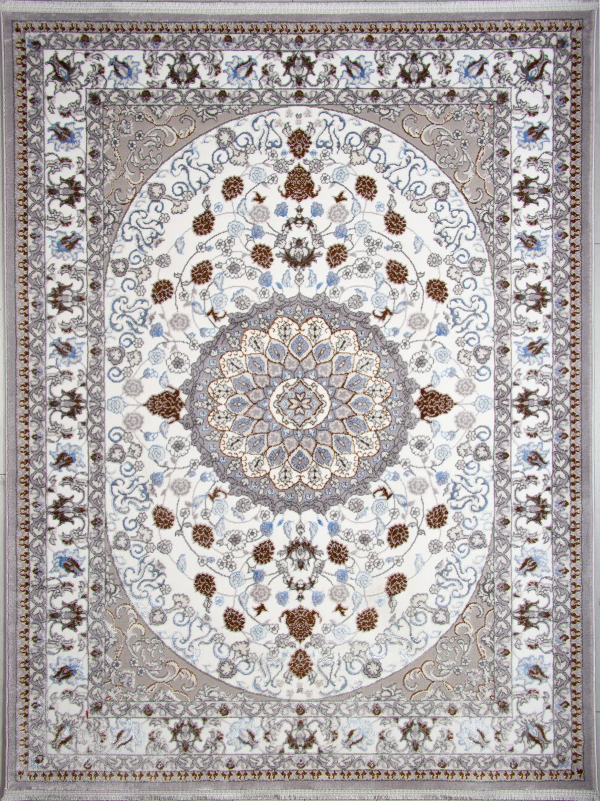 Классический ковер HALIF F611 - GRAY-L.BLUE Heat-set Россия