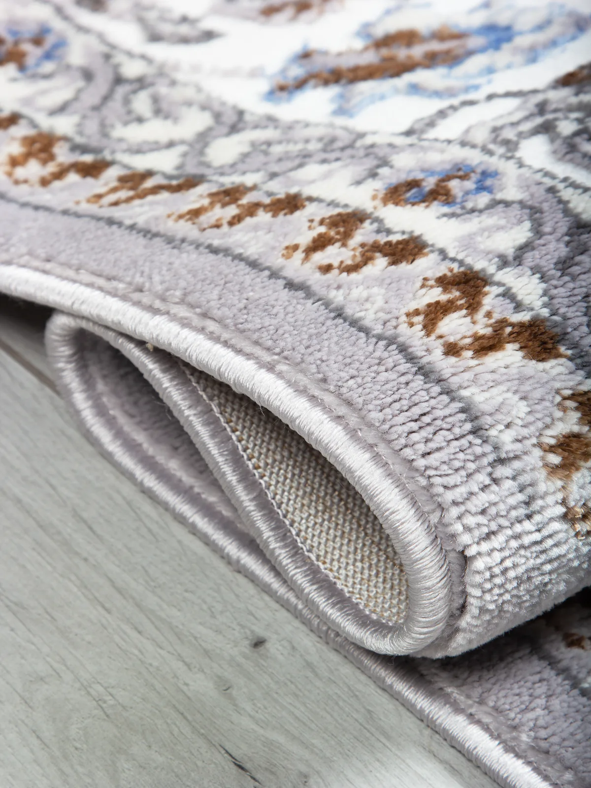 Классический ковер HALIF F611 - GRAY-L.BLUE Heat-set Россия