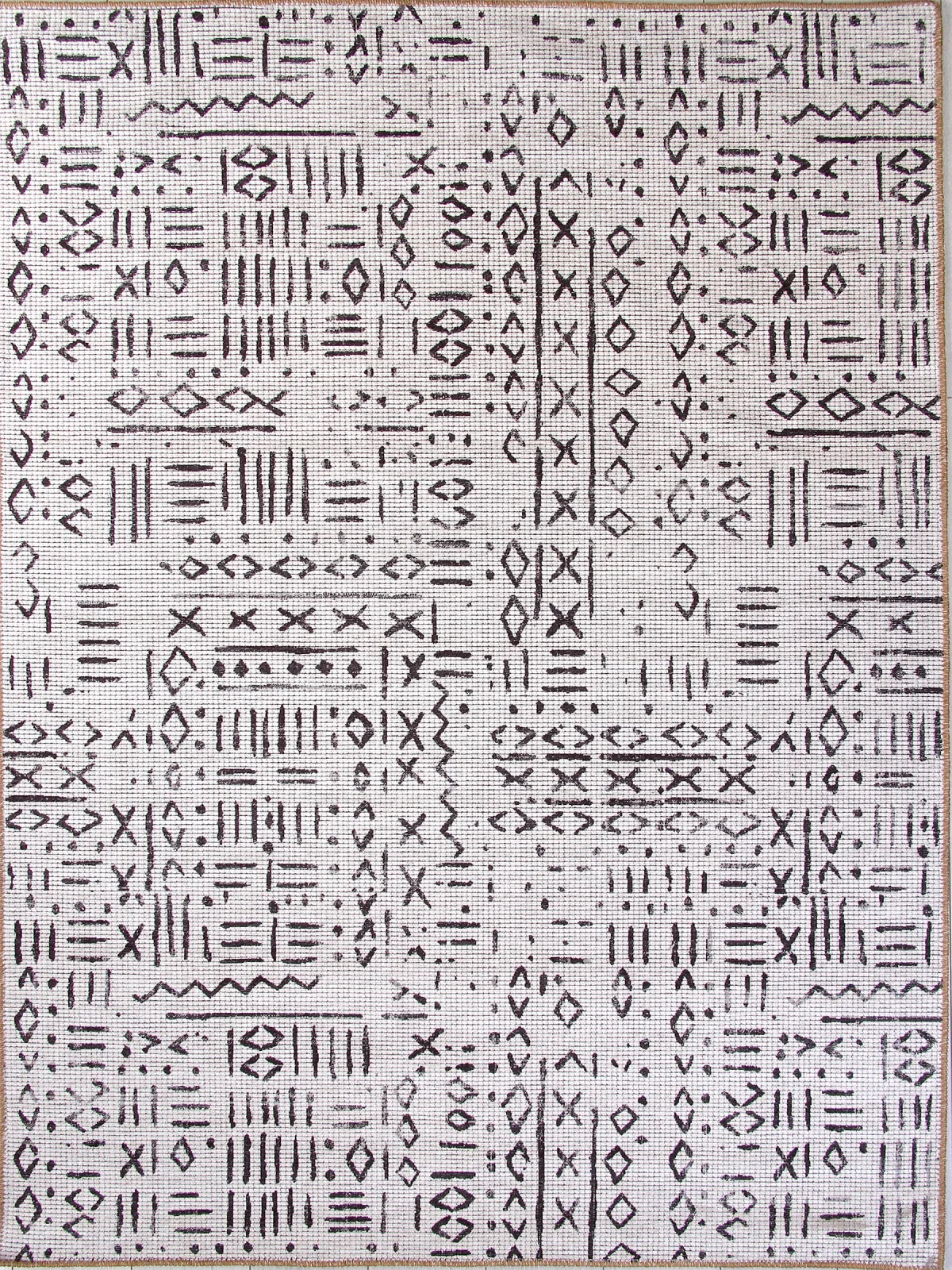 Этнический ковер LAVIN AB739E - BEIGE / BLACK полиэстер Турция