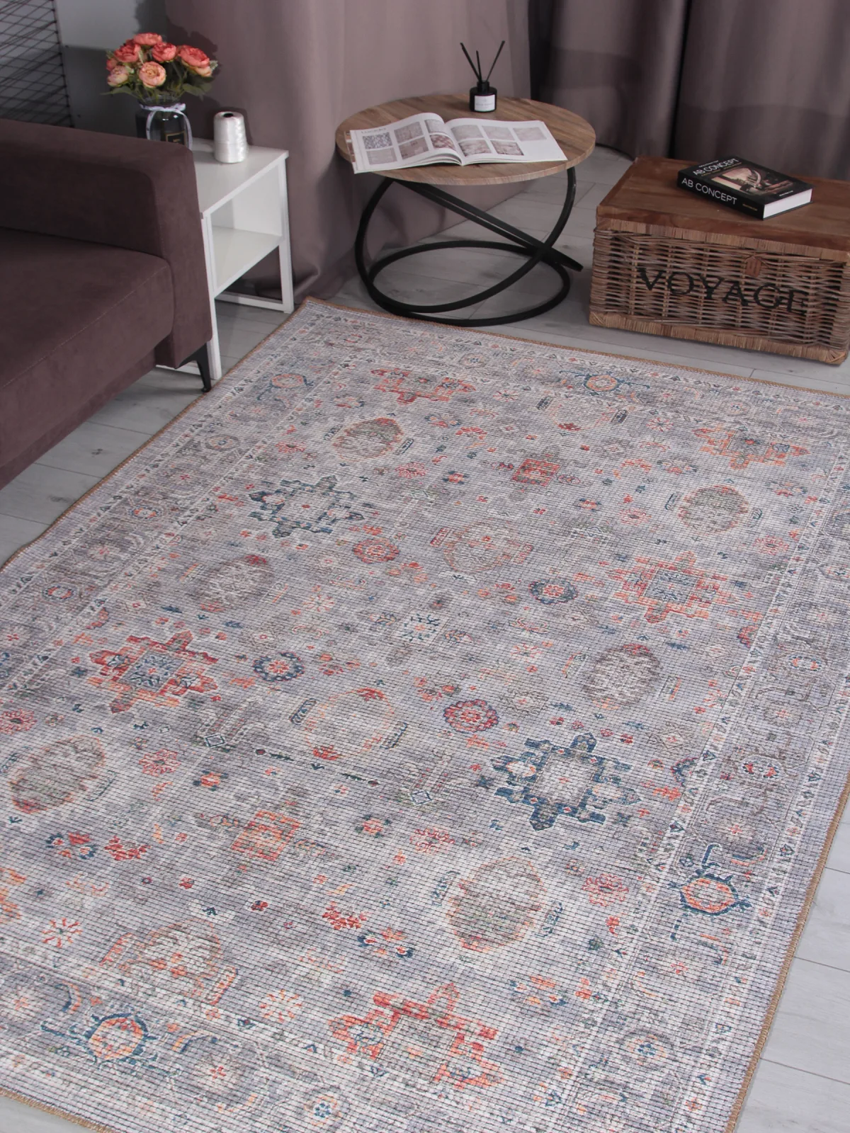 Винтажный ковер LAVIN AB805A - BEIGE / MULTI полиэстер Турция