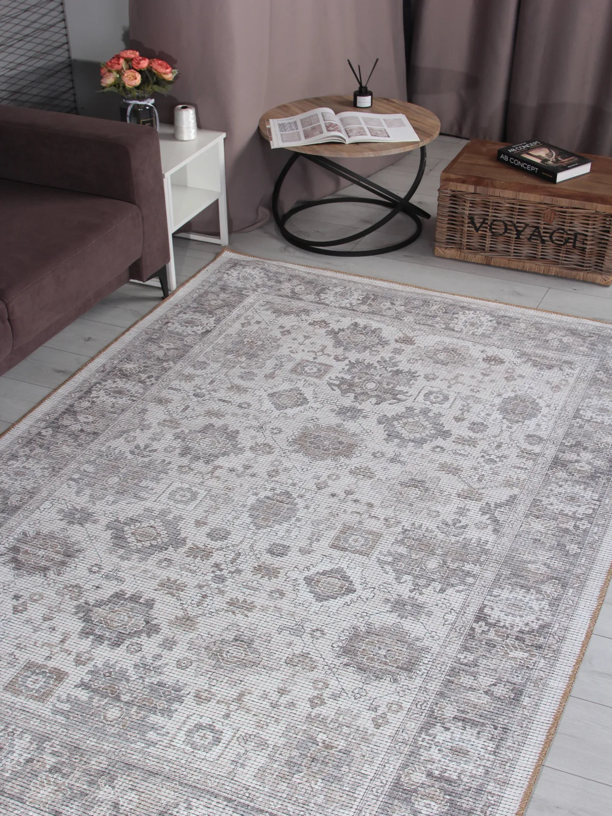 Винтажный ковер LAVIN AB809A - BEIGE полиэстер Турция
