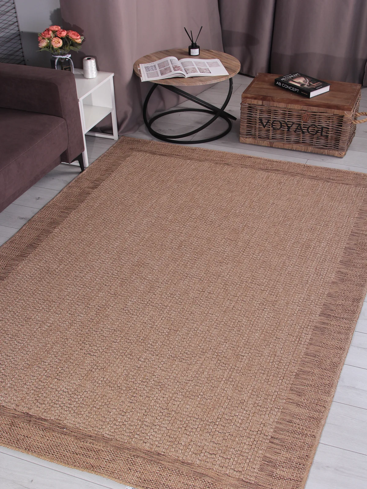 Однотонный ковер AFRA ST054A - JUTE полипропилен Турция