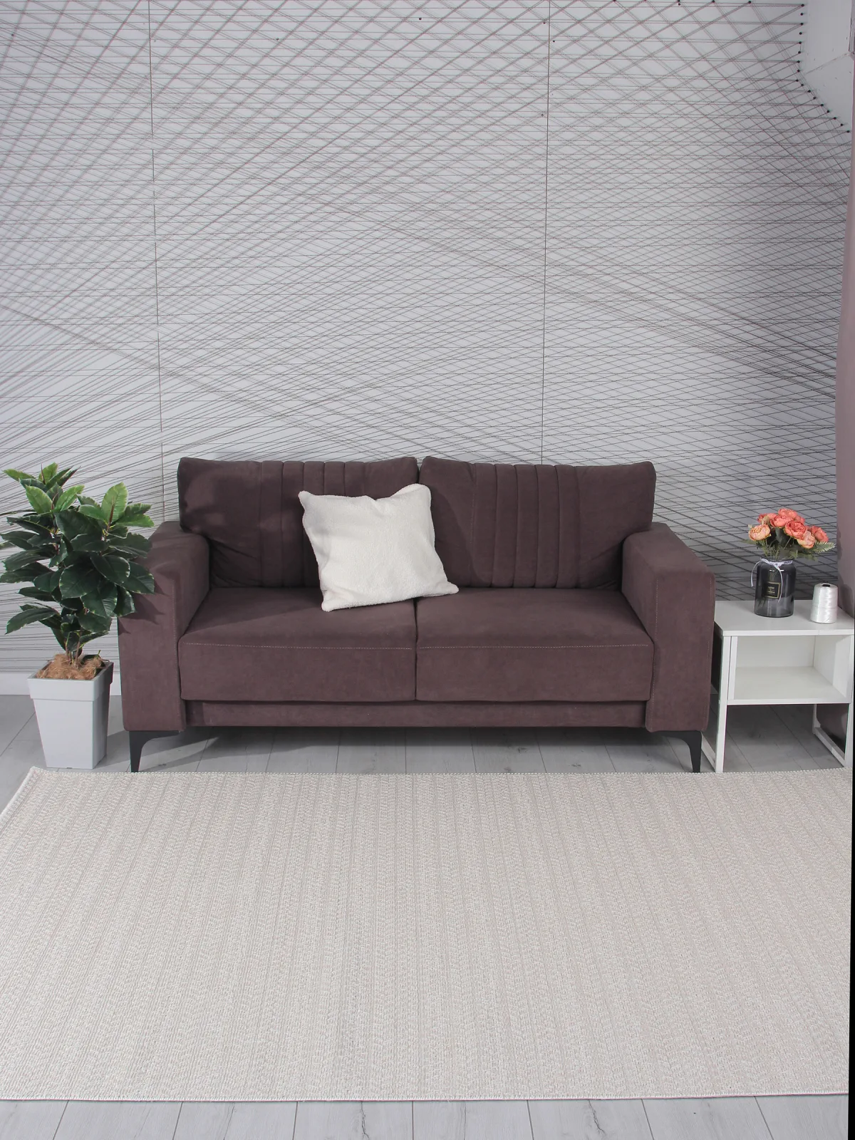 Однотонный ковер AFRA ST048A - CREAM полипропилен Турция