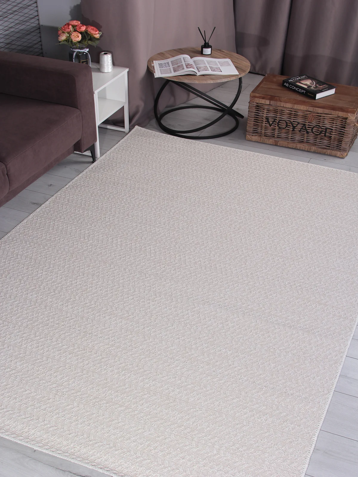 Однотонный ковер AFRA ST048A - CREAM полипропилен Турция