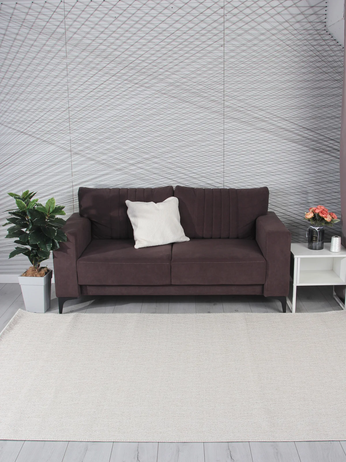 Скандинавский ковер AFRA ST085A - CREAM из полипропилена Турция