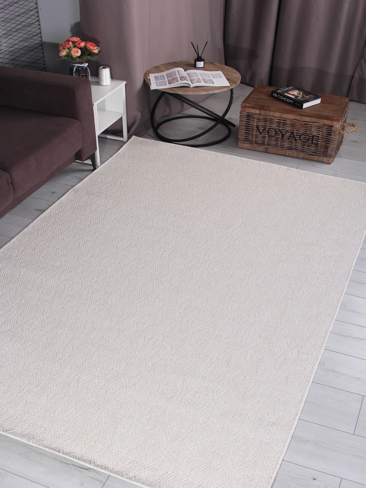 Скандинавский ковер AFRA ST085A - CREAM из полипропилена Турция