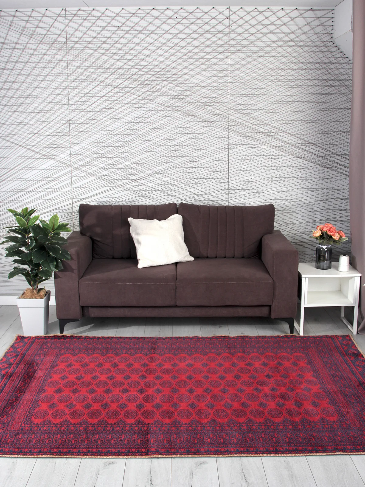 Восточный ковер ALTAY HM1000A - RED из полиэстера Турция