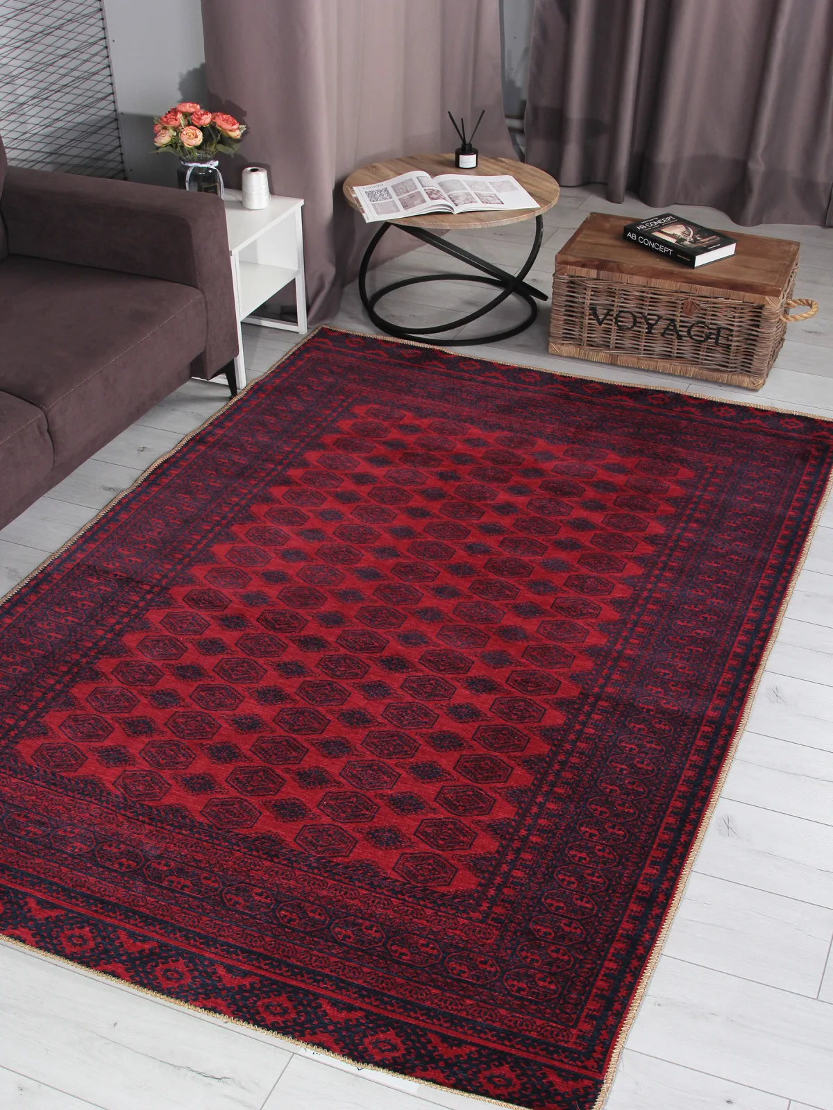 Восточный ковер ALTAY HM1000A - RED из полиэстера Турция
