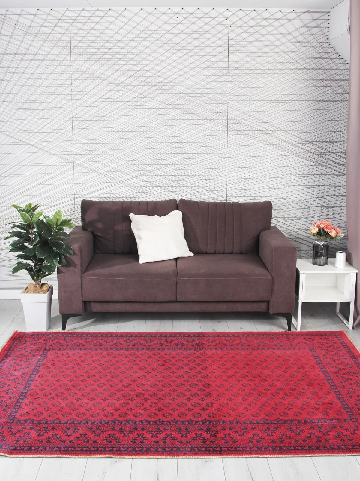 Восточный ковер ALTAY HM1006A - RED из полиэстера Турция
