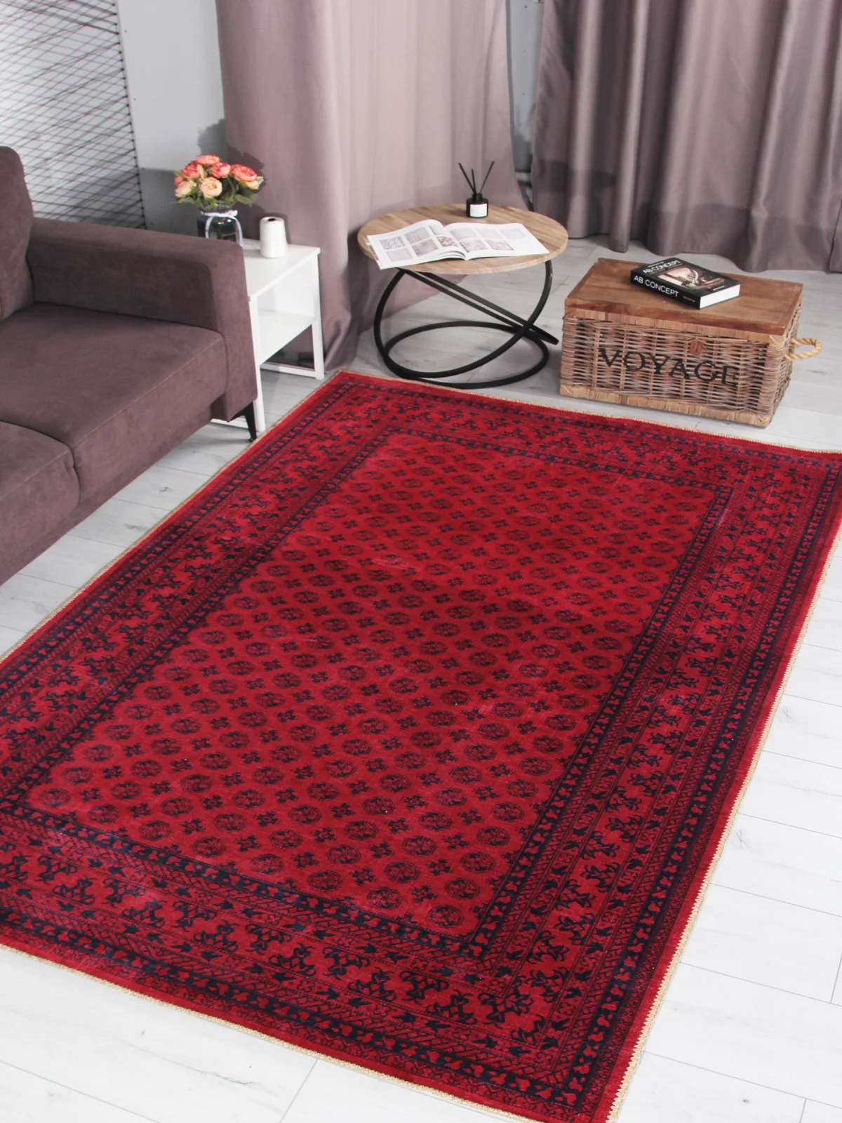 Восточный ковер ALTAY HM1006A - RED из полиэстера Турция