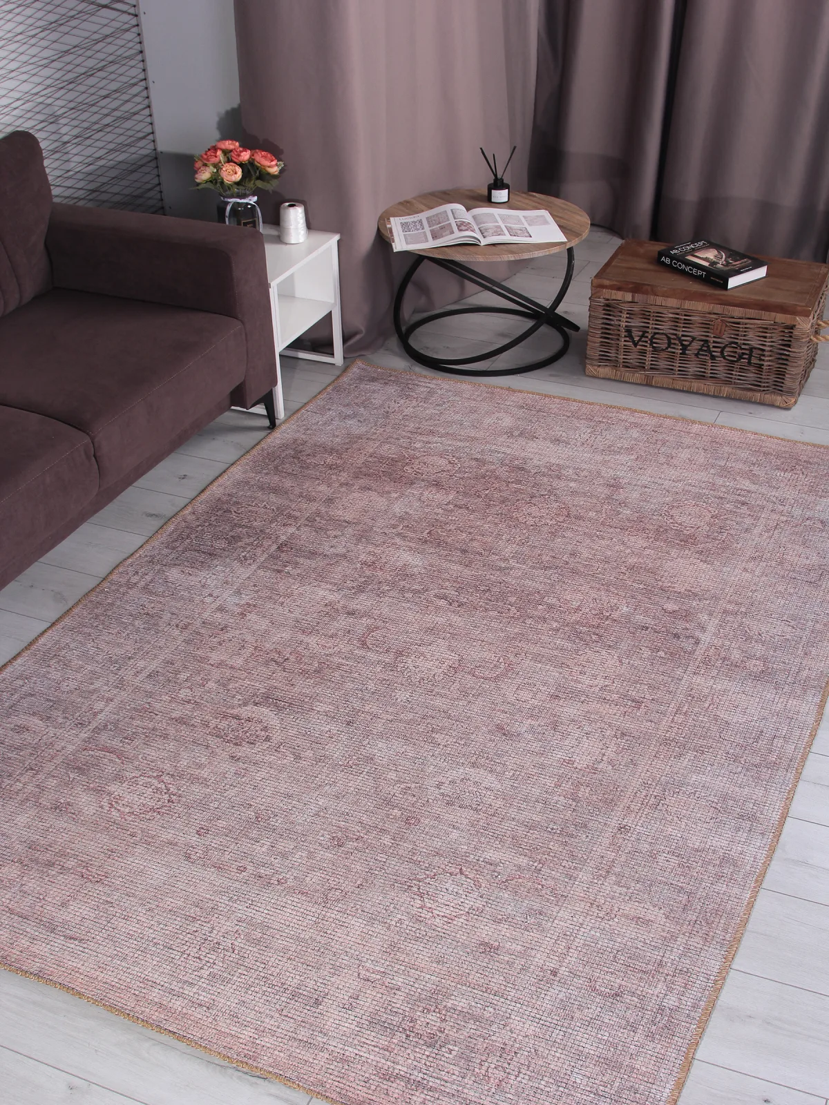 Винтажный ковер LAVIN AB678A - BEIGE / BROWN полиэстер Турция