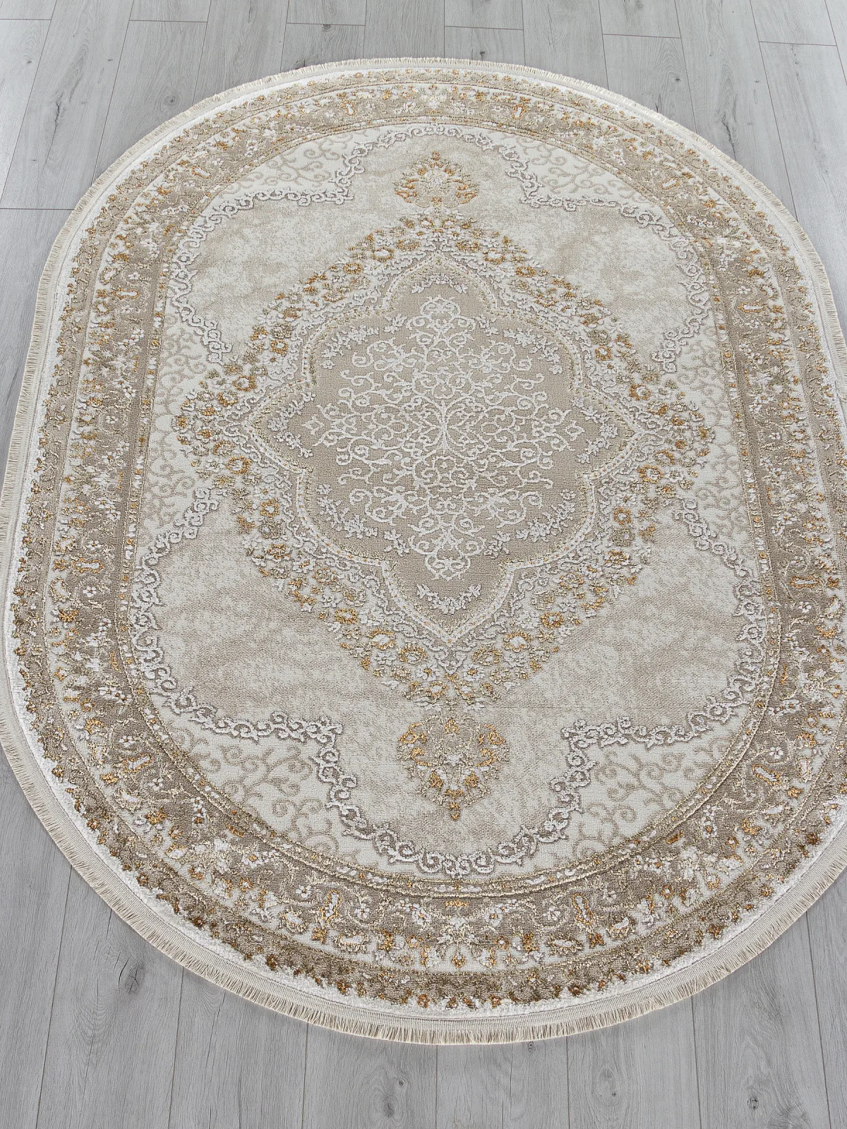Классический ковер MOSSO 27226 - BEIGE / BEIGE Heat-set Турция