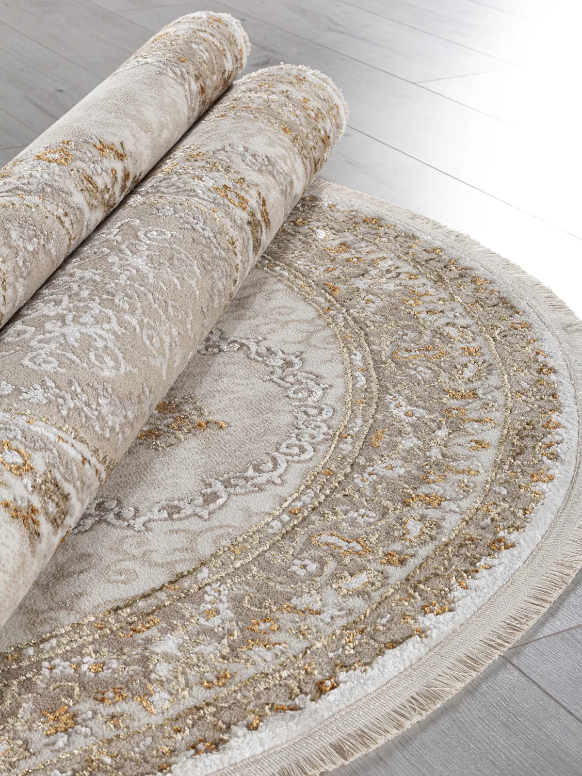 Классический ковер MOSSO 27226 - BEIGE / BEIGE Heat-set Турция