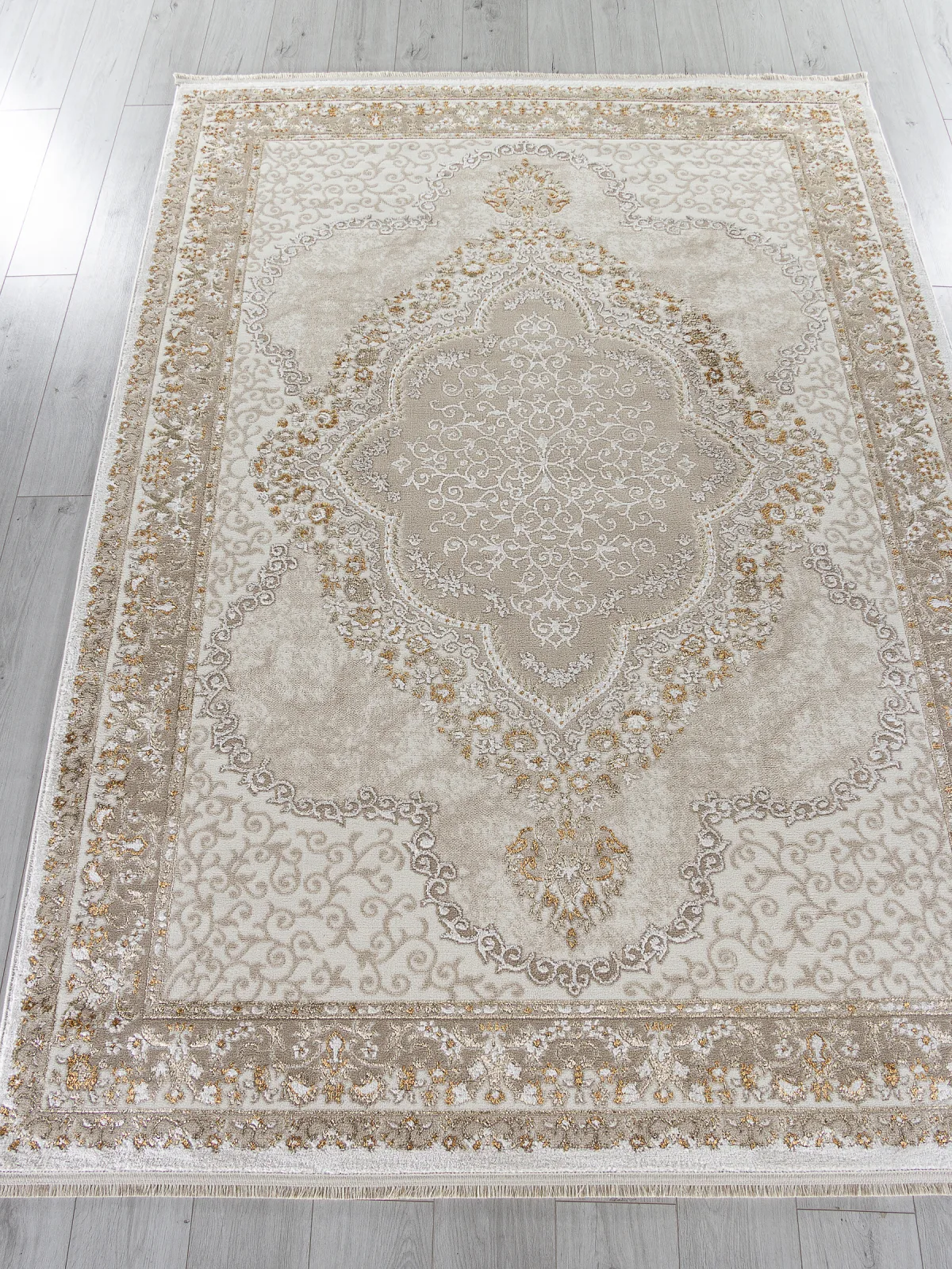 Классический ковер MOSSO 27226 - BEIGE / BEIGE Heat-set Турция