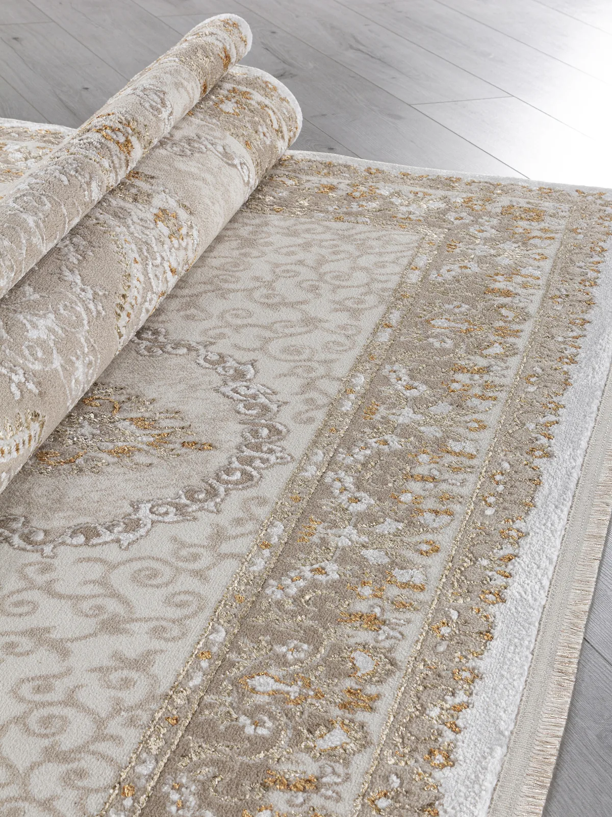 Классический ковер MOSSO 27226 - BEIGE / BEIGE Heat-set Турция