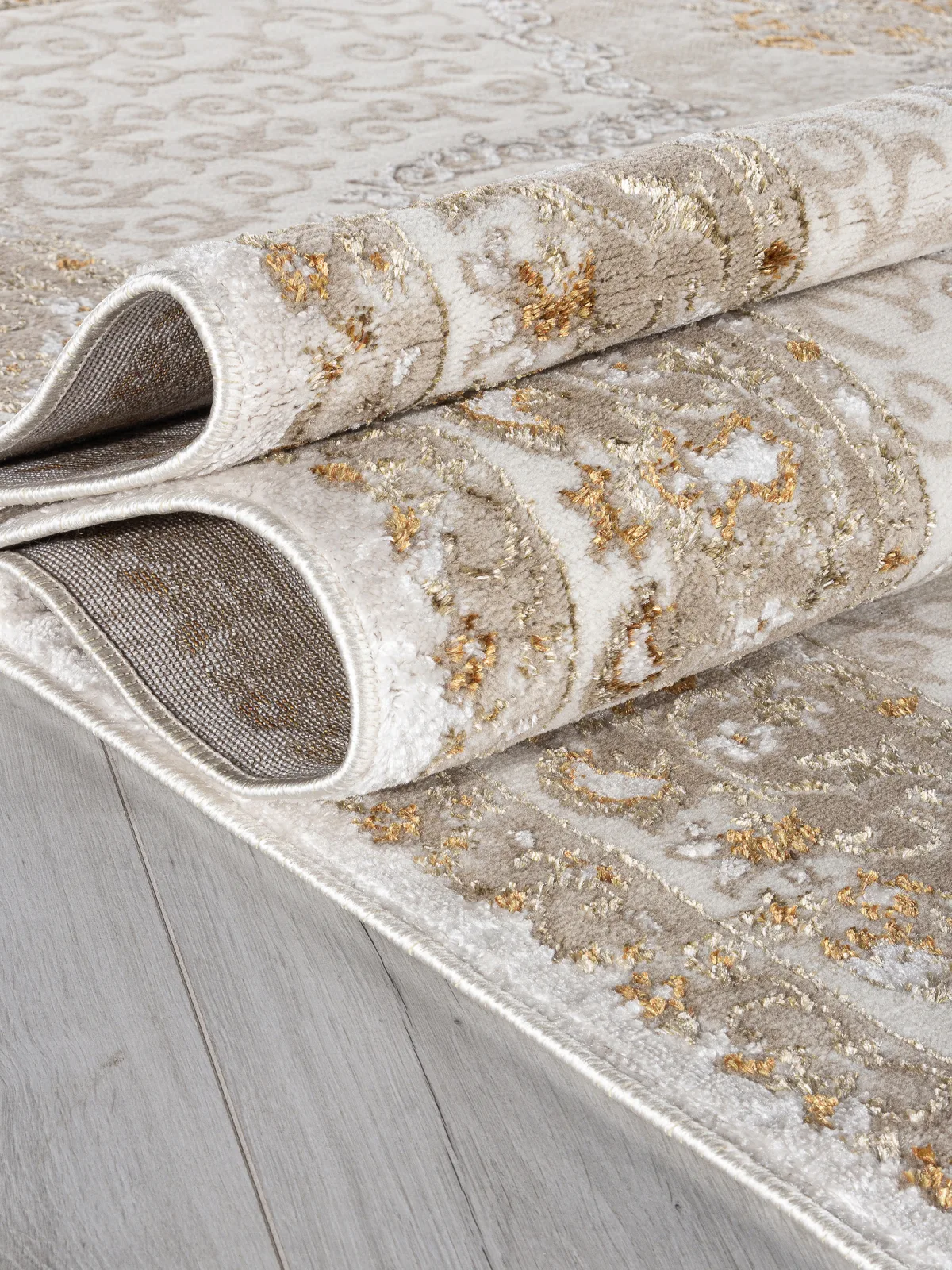 Классический ковер MOSSO 27226 - BEIGE / BEIGE Heat-set Турция
