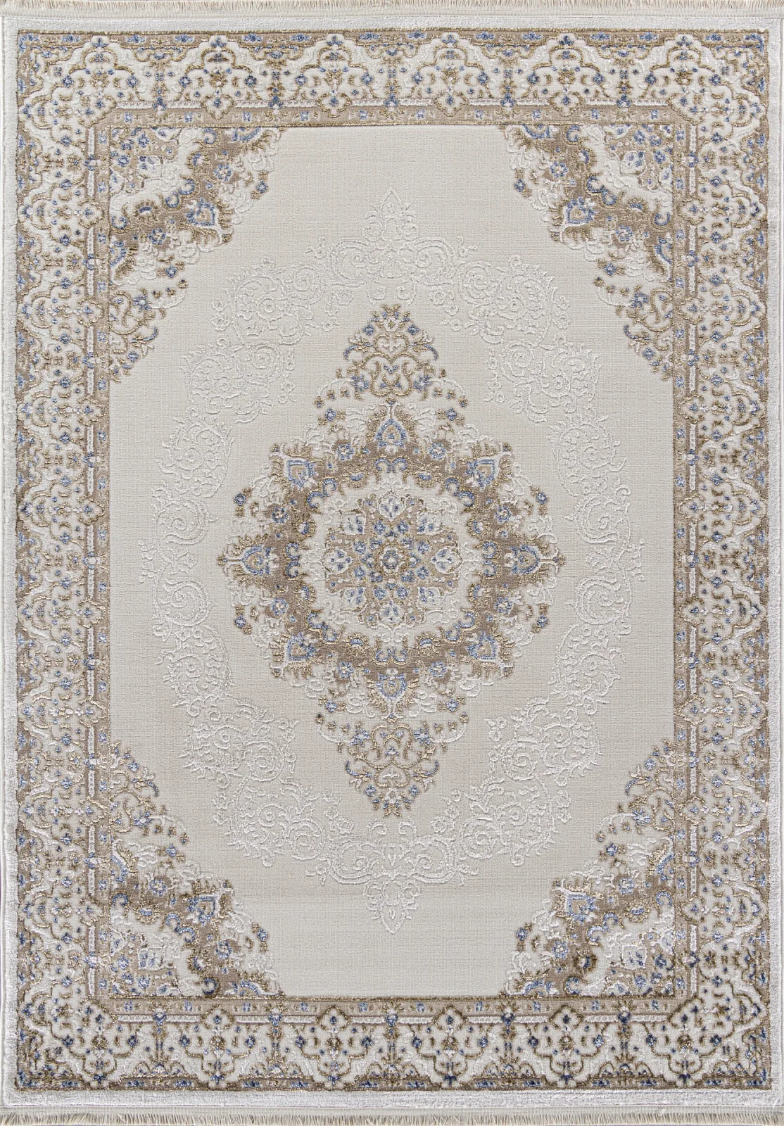 Классический ковер MOSSO 27236 - CREAM / BLUE Heat-set Турция