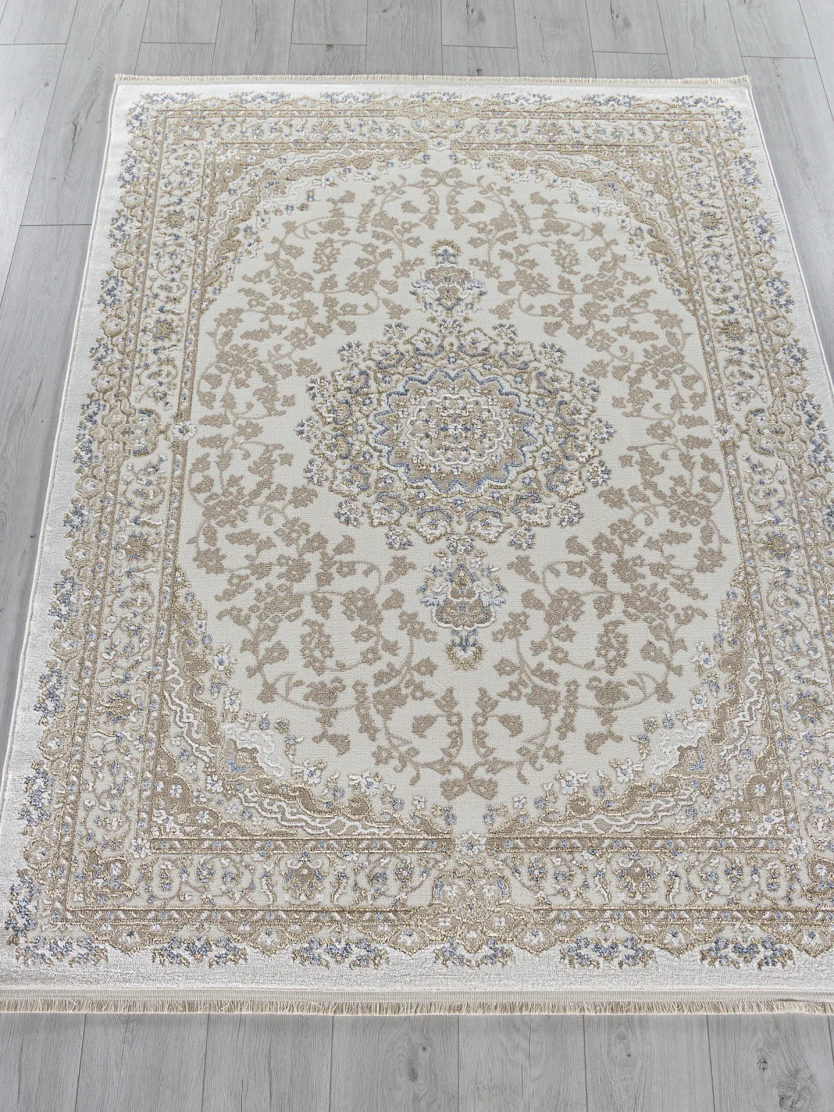 Классический ковер MOSSO 27239 - CREAM / BLUE Heat-set Турция