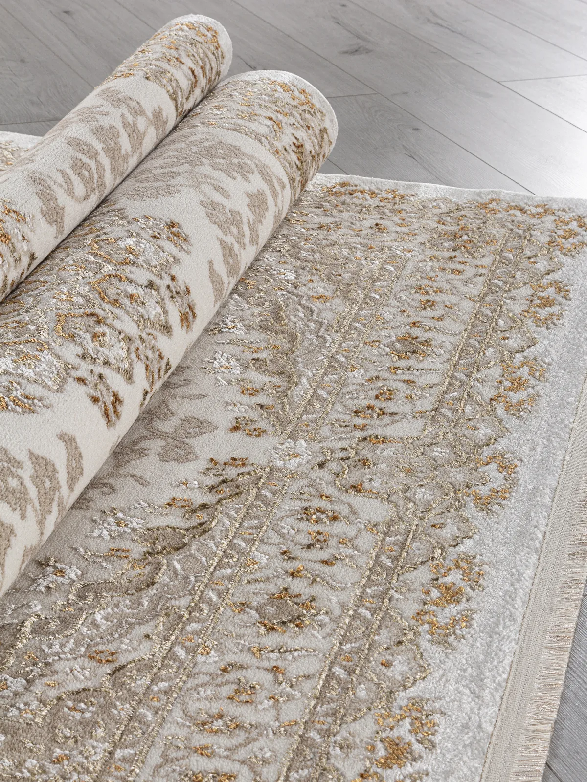 Классический ковер MOSSO 27239 - CREAM / BEIGE Heat-set Турция