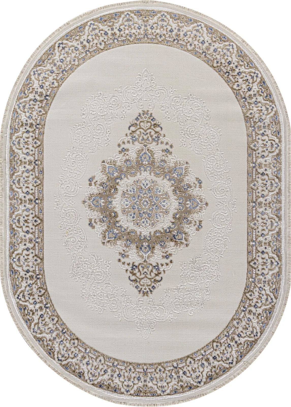 Классический ковер MOSSO 27236 - CREAM / BLUE Heat-set Турция