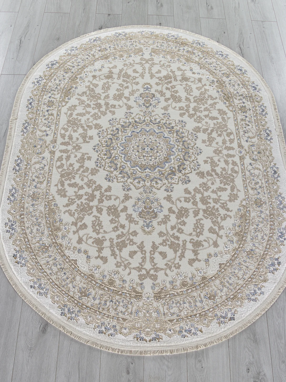 Классический ковер MOSSO 27239 - CREAM / BLUE Heat-set Турция