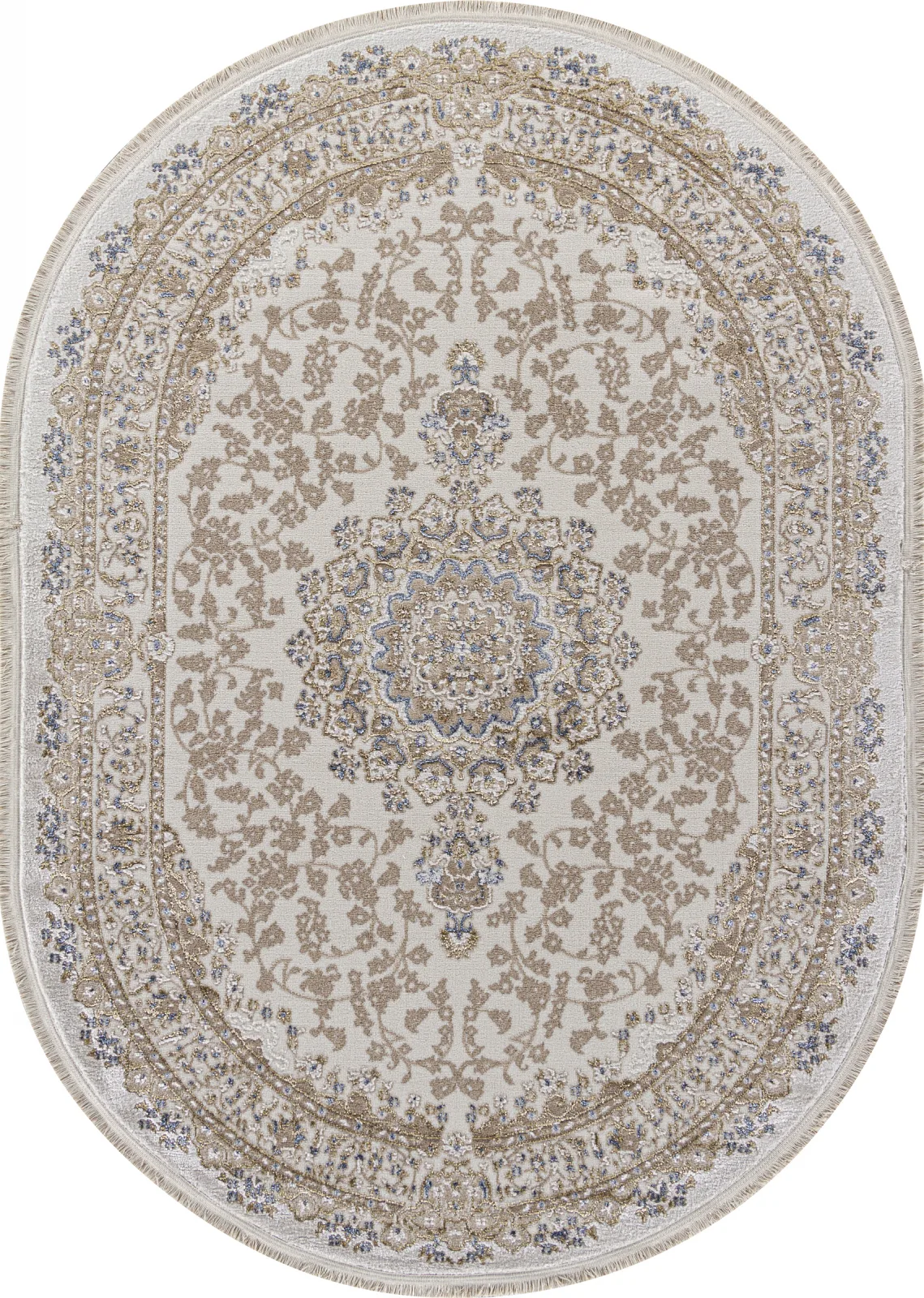Классический ковер MOSSO 27239 - CREAM / BLUE Heat-set Турция
