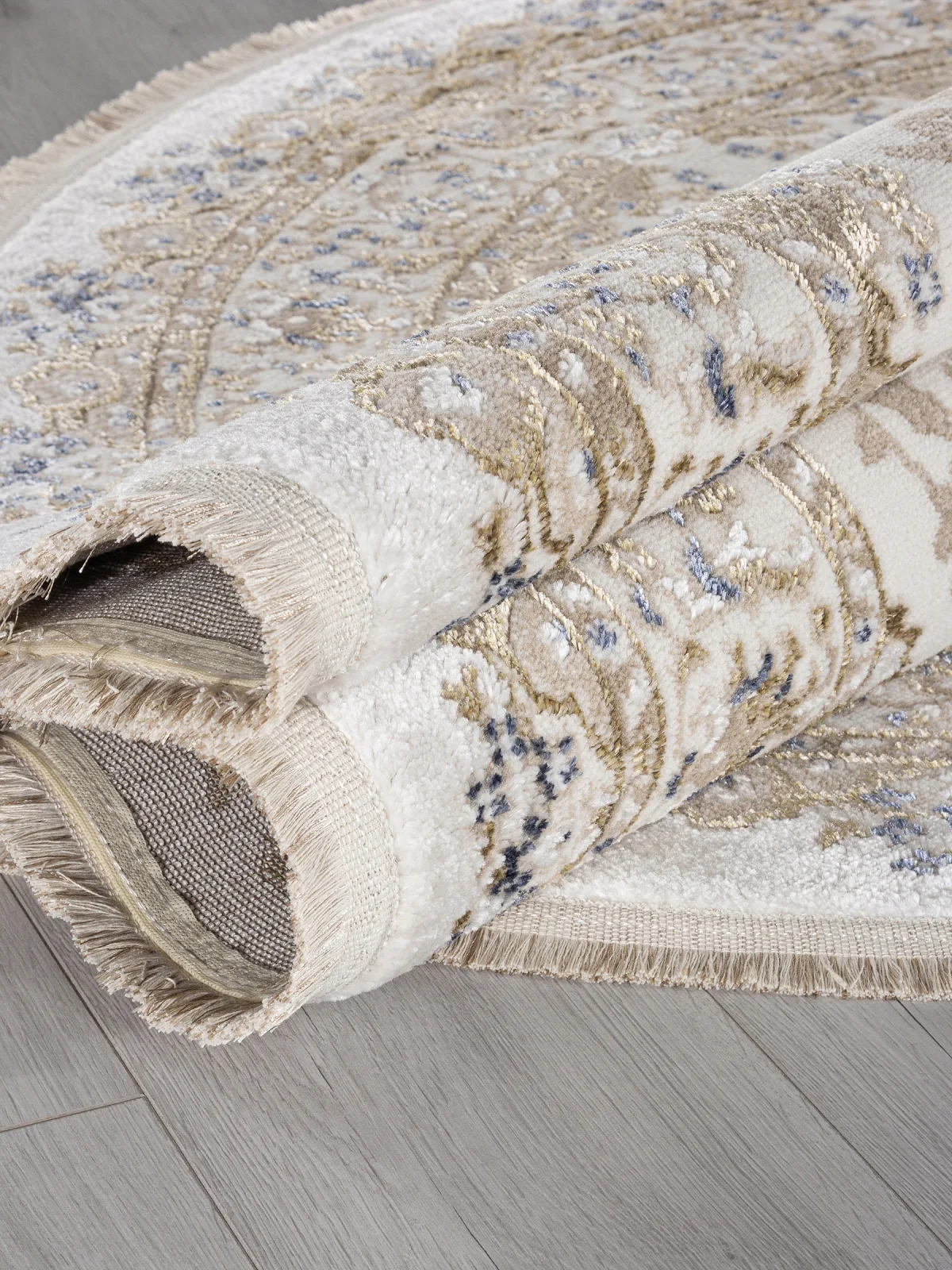 Классический ковер MOSSO 27239 - CREAM / BLUE Heat-set Турция