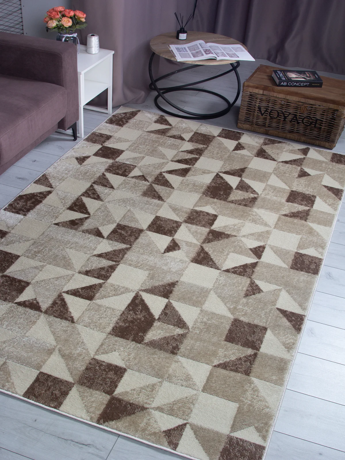 Современный ковер DARGA F694 - BEIGE Heat-set Россия