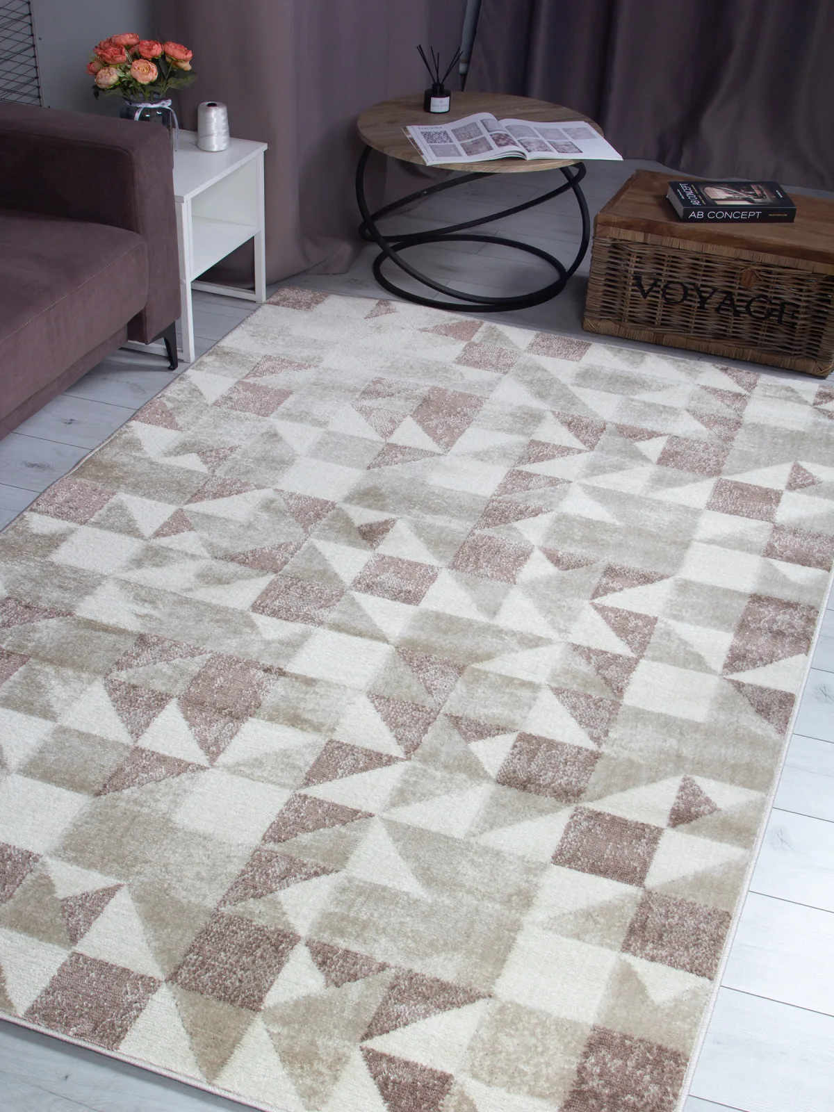 Современный ковер DARGA F694 - BEIGE Heat-set Россия