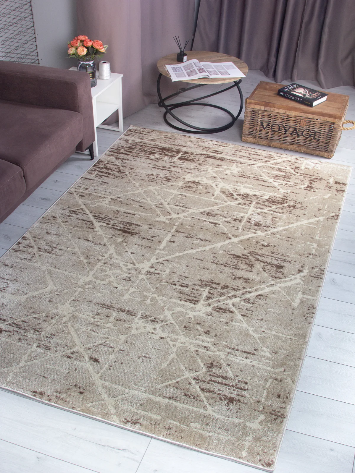 Современный ковер DARGA F691 - BEIGE Heat-set Россия