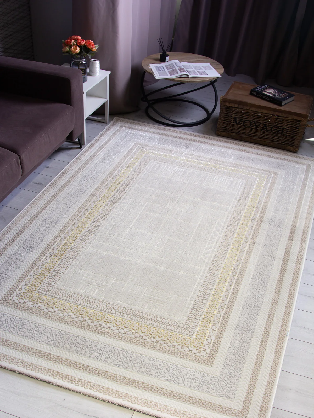 Классический ковер DALIDA 20813A - L.GOLD / L.BEIGE полиэстер Турция