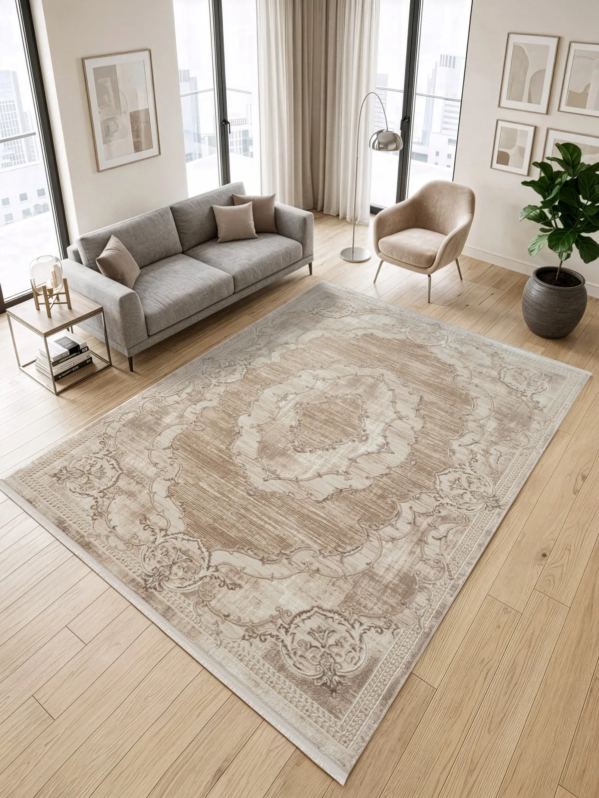 Классический ковер ARMINA GA076A - BROWN / BROWN из Heat-set, Турция