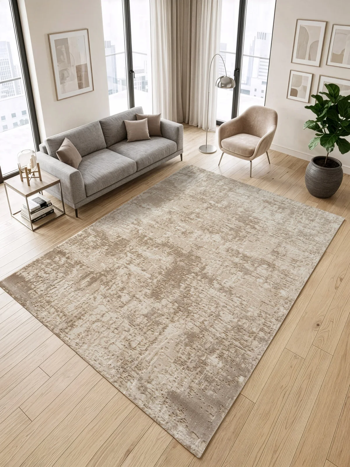 Современный ковер ARMINA GA109A - BROWN / BROWN из Heat-set, Турция