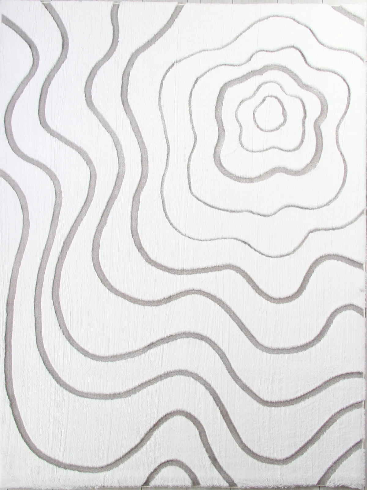 Современный ковер RABBIT CARVING PX4004 - CREAM / GREY полиэстер Китай