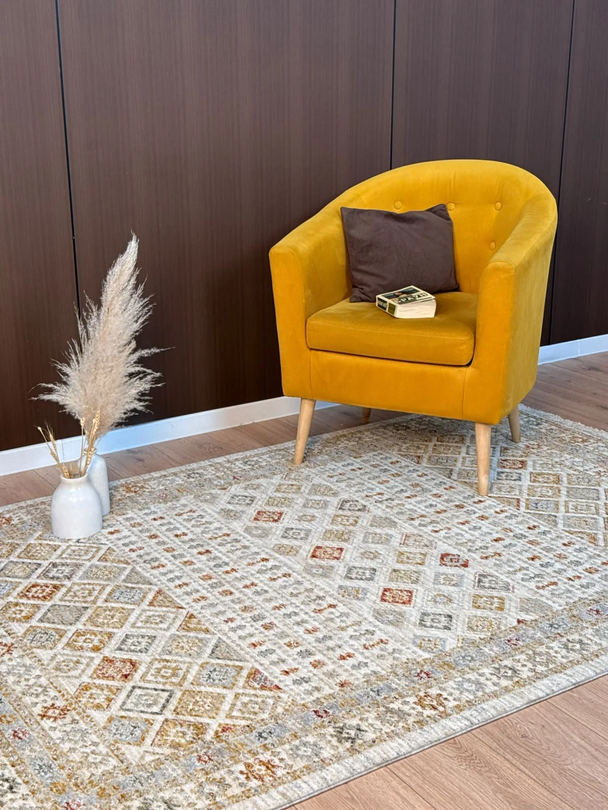 Этнический ковер SANSA LG669B - CREAM из полиэстера Турция