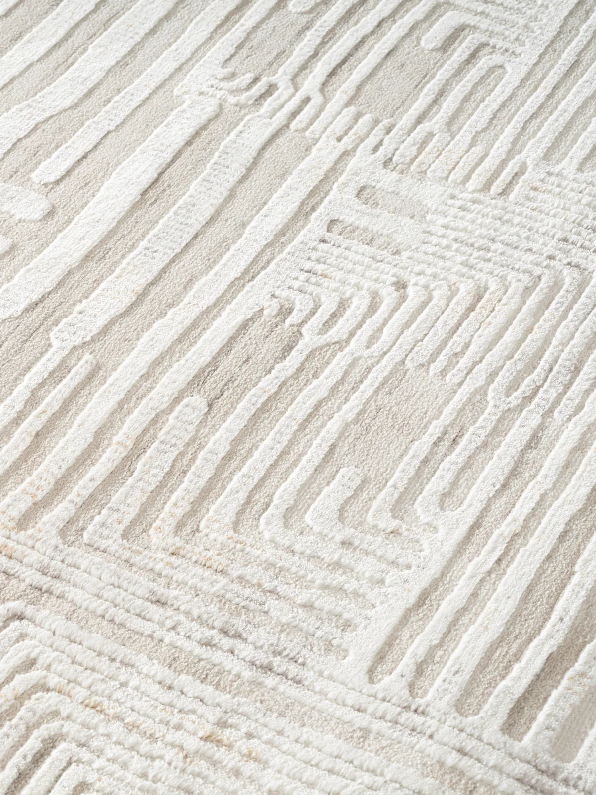 Современный ковер LUMA SN009A - CREAM / CREAM из полиэстера, Турция