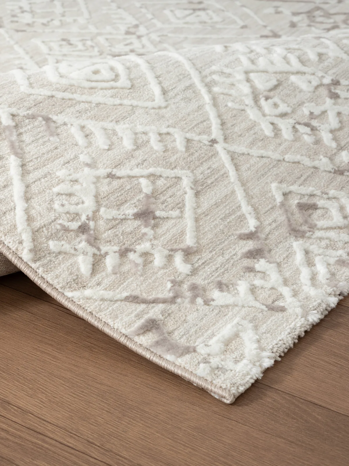 Современный ковер LUMA SN043A - CREAM / VIZON из полиэстера, Турция